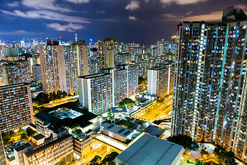 Image showing City life in Hong Kong at night