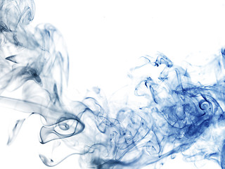 Image showing Blue smoke in white background