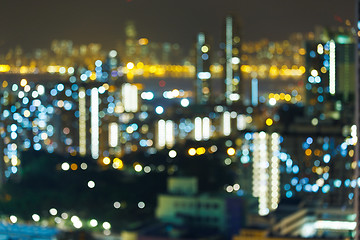 Image showing Blurred city view at night