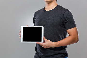 Image showing Man hold with blank screen of digital tablet