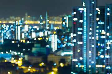 Image showing Blured lighhts , Hong Kong 