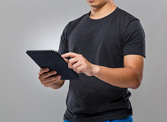 Image showing Man use of digital tablet