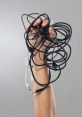 Image showing Man hold with different cable