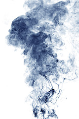 Image showing Blue smoke on white 