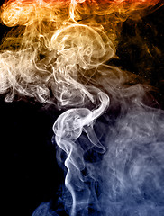 Image showing Yellow and blue smoke 