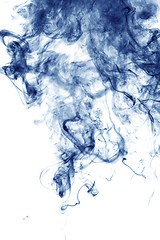 Image showing Blue smoke isolated on white 