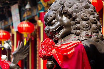 Image showing Imperial Lion in Chinese temple