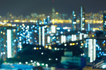 Image showing Night lights of the Hong Kong 