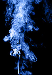 Image showing Blue smoke on black 