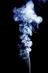 Image showing Blue smoke on black background 