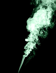 Image showing Green smoke on black