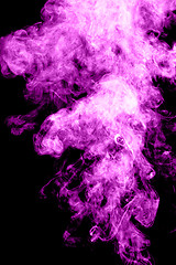 Image showing Purple smoke on black background 