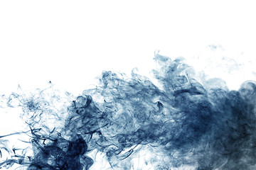 Image showing Blue smoke on white 