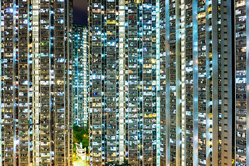 Image showing Packed building at night