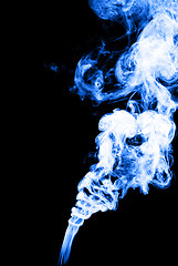 Image showing Smoke in blue color on black background