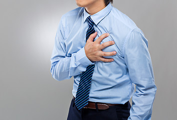 Image showing Businessman with heart attack