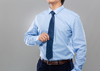 Image showing Businessman hand hold with necktie