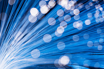 Image showing Fiber optics background with lots of light spots