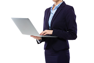 Image showing Businesswoman use of laptop computer