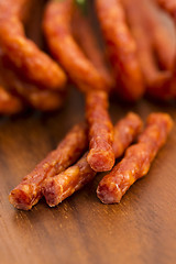 Image showing Kabanos - Polish long thin dry sausage made of pork