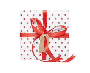 Image showing Present isolated with gift tag