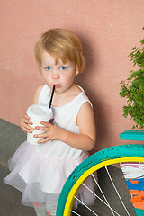 Image showing Healthy kid, milk 