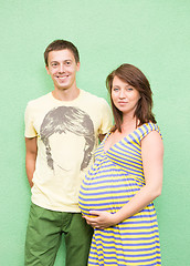 Image showing Beautiful young couple expecting baby