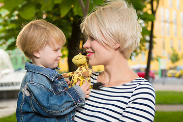 Image showing Young mother and her toddler girl