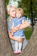 Image showing Young mother and her toddler girl