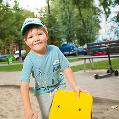 Image showing Portrait of happy beautiful little boy