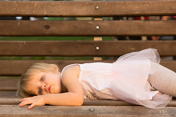 Image showing Outdoor portrait  of cute little girl