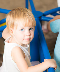 Image showing Outdoor portrait  of cute little girl