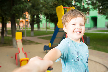 Image showing Portrait of happy beautiful little boy