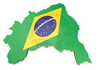 Image showing map illustration of Brazil