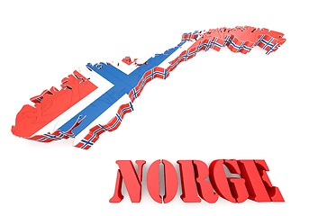 Image showing map illustration of Norway