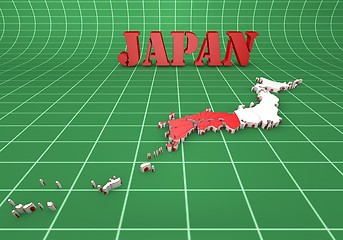 Image showing map of Japan with flag