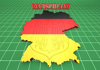 Image showing Map of Germany with flag