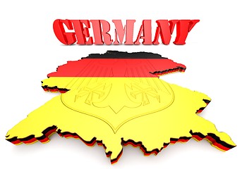 Image showing Map of Germany with flag