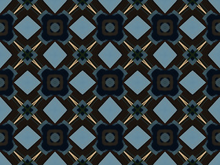 Image showing Ethnic pattern. Abstract kaleidoscope  fabric design.