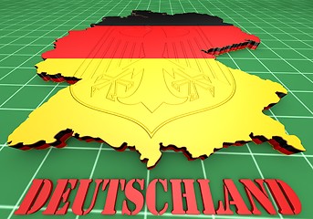 Image showing Map of Germany with flag