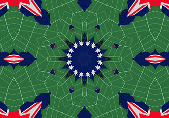 Image showing Ethnic pattern. Abstract kaleidoscope  fabric design.