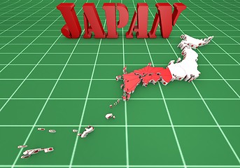 Image showing map of Japan with flag