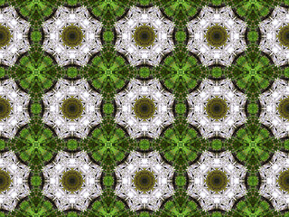 Image showing Ethnic pattern. Abstract kaleidoscope  fabric design.