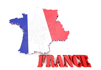 Image showing Map of France with flag colors.