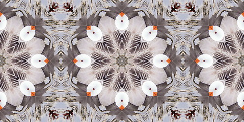 Image showing Ethnic pattern. Abstract kaleidoscope  fabric design.