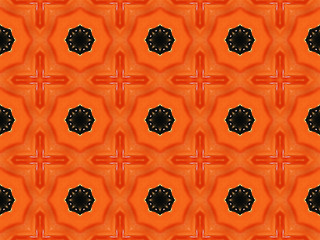 Image showing Ethnic pattern. Abstract kaleidoscope  fabric design.