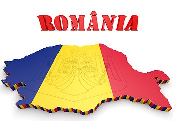 Image showing Map illustration of Romania