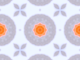 Image showing Ethnic pattern. Abstract kaleidoscope  fabric design.