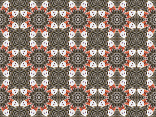 Image showing Ethnic pattern. Abstract kaleidoscope  fabric design.