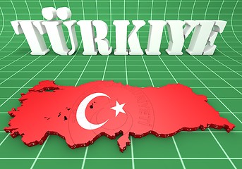 Image showing map illustration of Turkey with flag